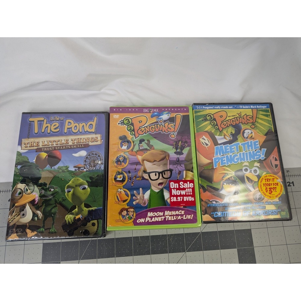 Kids DVD Life at the Pond Big Idea‎ Penguins Lot of 3